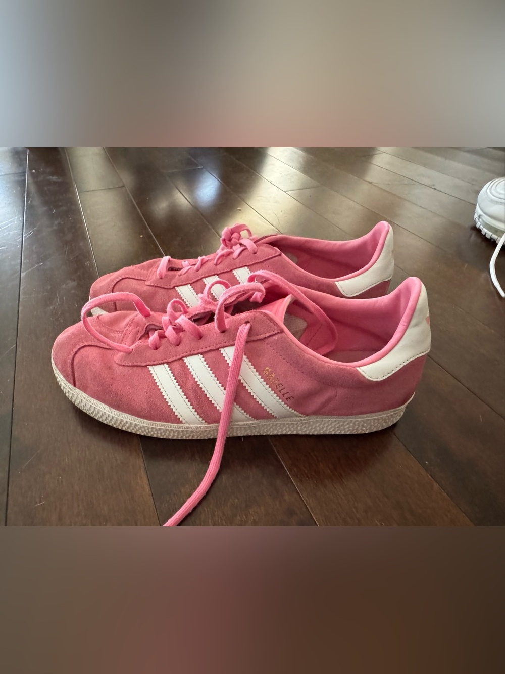 Adidas GAZZELLE Pink Suede Sneakers with White Stripes